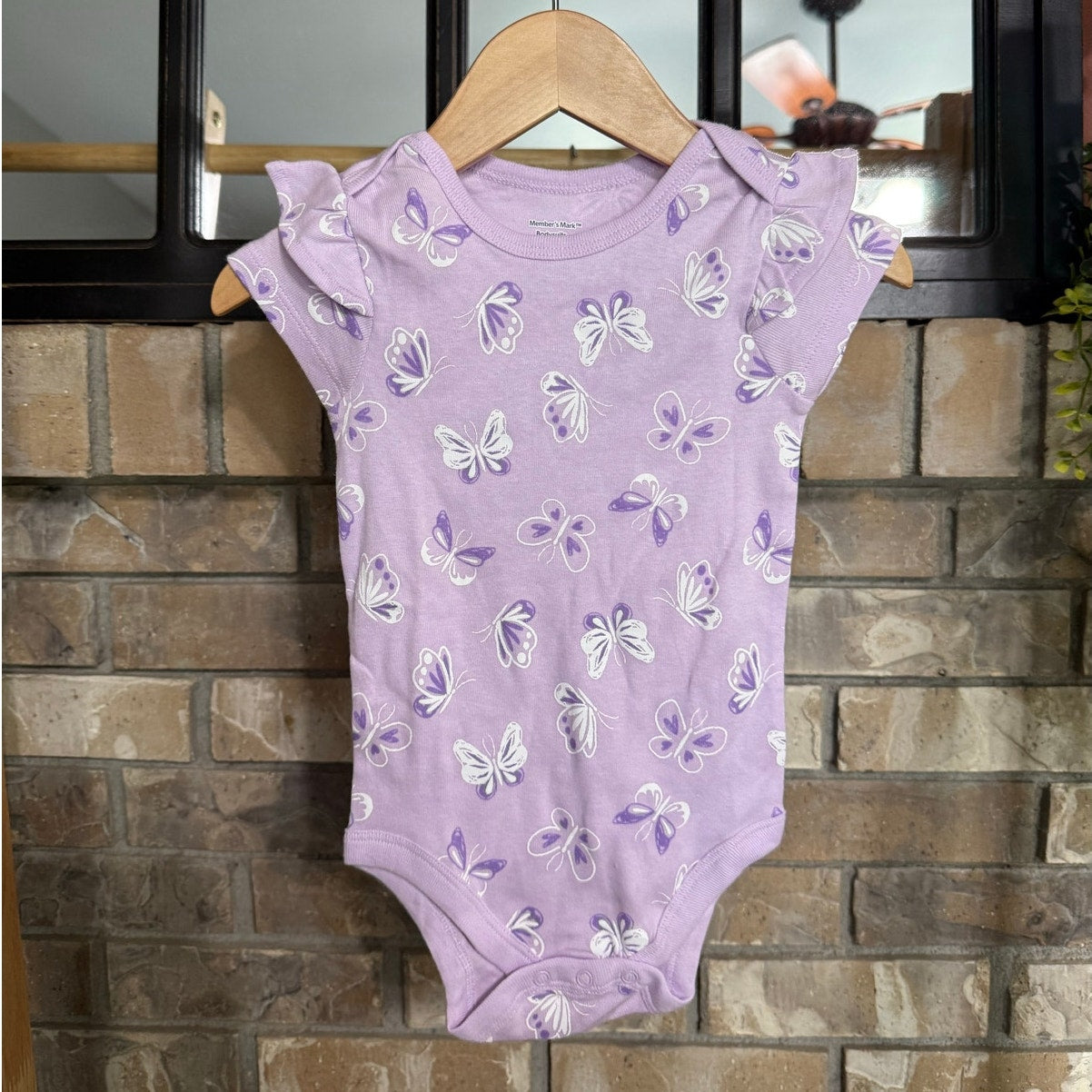 Member's Mark Purple Butterfly Bodysuit 6-9 M